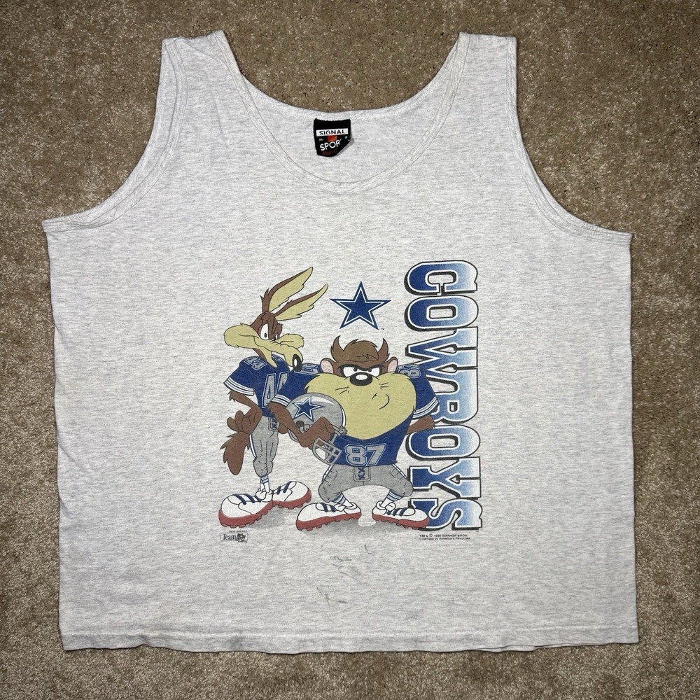 Vintage Looney Tunes Dallas Cowboys Taz&Coyote Tank Top Size XLarge 1995 TM